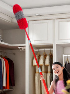 ที่ปัดฝุ่นไฟฟ้าสถิตอุปกรณ์ทำความสะอาดใช้ในบ้านที่ปัดฝุ่นขนไก่ที่ปัดฝุ่นสีเทาที่ปัดฝุ่นรถยนต์ใช้ในครัวเรือน