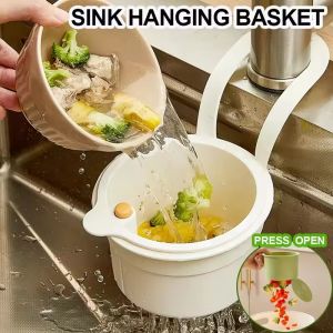 Creative Sink Hanging Strainer Basket Openable Bottom Cover Detachable Kitchen Garbage Filter Multifunctional Quickly Drain