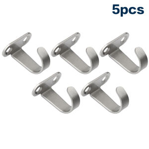 ★5Pcs Stainless Steel Screw Mounted Ceiling Hooks Under-Shelf Towel Heavy Duty Hanger For Bathroom Cabinet Garage