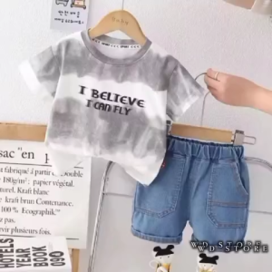 SETELAN BAJU ANAK LAKI-LAKI DAN PEREMPUAN DENIM CAN FLY USIA 1-5 TAHUN PAKAIAN ANAK KEKINIAN SETELAN MASA KINI