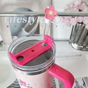 Stanley Large Caliber 10mm Dustproof Silicone Straw Lid Cute Flower Series Creative Heat Resistant Anti Dust Plug Cap