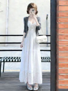 Karrar betsey | Pure Elegant Hollowed Out Flower Lace-up Maxi Dress