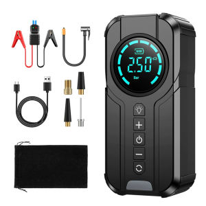 150PSI Mini Tire Inflator Multifunctional Portable Air Compressor USB Rechargeable 4 in 1 Wireless Air Pump for Emergency
