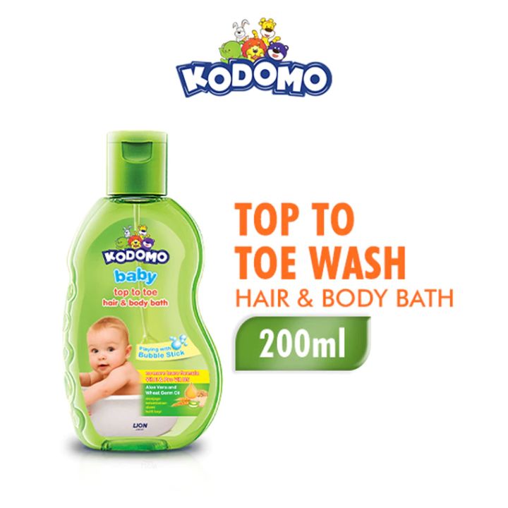 KODOMO Baby Top Toe Toe Wash Hair And Body Bath 200ml sabun
