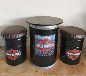 Kursi Tamu Kursi Teras Daun Meja  Diameter 45cm (2 Bangku + 1 Meja)