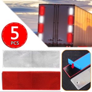 5Pcs Reflective Strip Car Truck Safety Warning Stickers Night Reflective Plate Reflector Sign Decals Motorcycle Warning Sticker