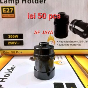 FITTING / FITING GANTUNG HITAM BEST SELLER DUDUKAN LAMPU isi 50 pcs
