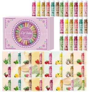 ชุดลิปบาล์มให้ความชุ่มชื้น48ชิ้น/กล่องชุด5g12กลิ่นหอมธรรมชาติให้ความชุ่มชื้นและเพิ่มความสว่างให้กับริมฝีปากของขวัญวันหยุด