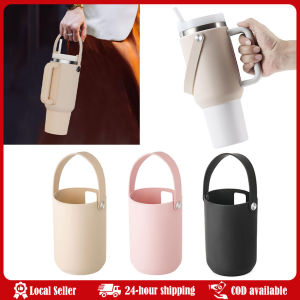 Cup Protective Sleeve Water Bottle Carrier Bag with Portable Handle Reusable Water Bottle Boot Silicone for Stanley Cup 40oz Cup Holder Case with Handle for Stanley 40 OZ Tumbler Accessories Silicone Water Bottle Carrier Sleeve
