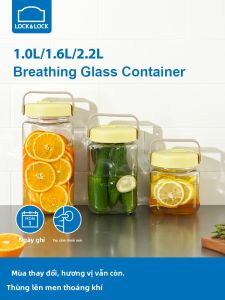 LocknLock | Airtight Moisture Proof Transparent Square Storage Jar for Grains and Tea