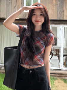 Áo thun nữ BINKAFENNY tay ngắn cổ tròn ôm dáng dài vừa phải