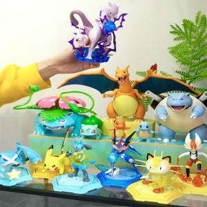 ไปกันเถอะ! Pokemon Building Block Pikachu Charmander Bulbasaur Squirtle Mewtwo ประกอบตุ๊กตาของเล่นเด็กของขวัญวันเกิด