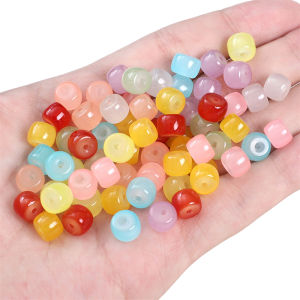 30pcs Glass Barrel Beads Round Loose Spacer Beads For DIY Handmade Bracelet Necklace Earring Jewelry Making Accessories