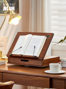 American Solid Wood Multi-Functional Reading Rack Desk Book Shelf Junior High School Student Desk Storage Fantastic Morning Reading Book Shelf Kids Painting High School Student Classroom Drawer Desktop Reading Holder
