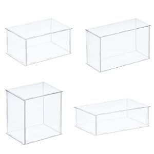 Clear Acrylic Display Box Case Countertop Organizer Stand Assemble Dustproof Showcase for Figures Toys Collectibles Crafts