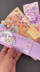 10Pcs/Lot Capybara Cute Cartoon Cards Kids Birthday Greeting Card Party Invitation Cards Cartoon Push Pull Postcards Childrens Day Gift