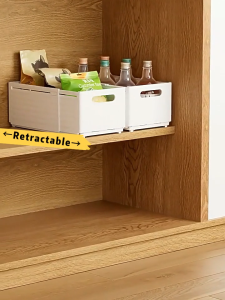 White Retractable Storage Box for Organizing Clothes and Accessories in Wardrobe
