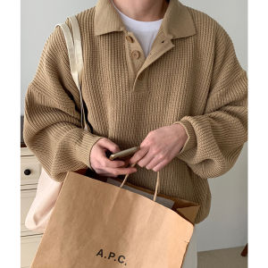 DAVID&ME | Casual Lazy Style Polo Neck Loose Knitwear Sweater