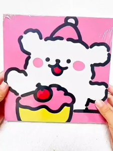 🔥HOT🔥DIY Pom Pom Painting Art Kit Cute Anime Fur Ball Painting Educational Insights Pom Pom Kit Arts and Crafts for Kids Preschool DIY Sensory Activity Toy Fun Gift for Girls and Boys