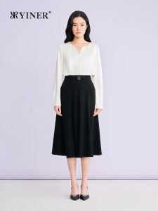 Spring Fashion V-Neck Acetate Blend Bud-shaped Blouse
