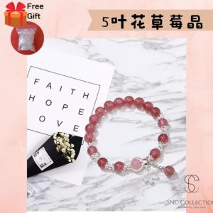 【SNC】<天然粉晶草莓晶> 水晶手鏈女 人缘爱情 Crystal Bracelet for Women Accessories Women Bangles Bracelets Gelang Tangan Perempuan