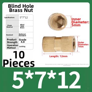 BAIRUITE | B Type Blind Hole Single Passage Copper Insert Nut