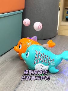 [RANDOM COLOR] Cute Dancing Fish Blow The Ball Sound & Lights Dancer Walking Stroller Toys Mainan Kanak Boy Girl