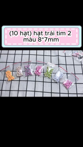 (10 hạt) Hạt trái tim 2 màu 8*7mm nguyên liệu làm vòng tay đồ trang sức làm phụ kiện thủ công... Nguyên liệu DIY