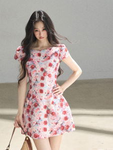 SHAOYEYAN | Đầm A-line Mùa Hè Pháp Xinh Xắn Của Semi Rose Ngắn