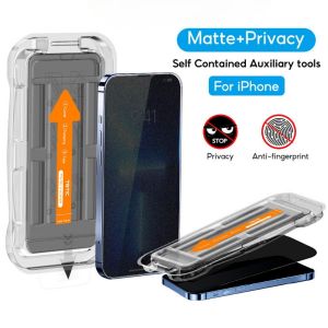 กระจกนิรภัยกันรอยสำหรับ iPhone X XR XS Max 16 15 14 13 12 11 Pro Max 15 14 16 6 7 8 Plus พร้อมฝาครอบยึดแบบจัดตำแหน่ง