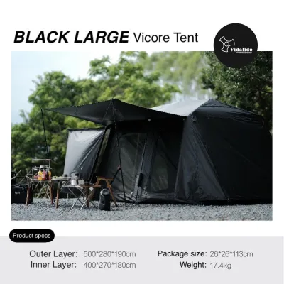 VIDALIDO VICORE AUTO TENT LUXURY LARGE VILLA CAMPING TENT WITH TWO BEDROOMS ALUMINUM ALLOY INSTANT DOUBLE LAYER APZ187