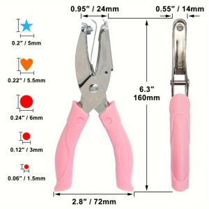 1PC Cute Metal Handheld Paper Punch Scrapbooking Clothes Single Hole Punches Star Heart Circle Hole DIY Craft Shape Cutter
