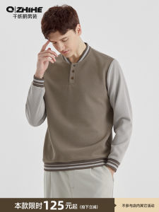 Loose Casual Long Sleeve Baseball Collar Patchwork Sweatshirt Mens Base Shirt New Style Autumn 2025 Fashion Urban Streetwear