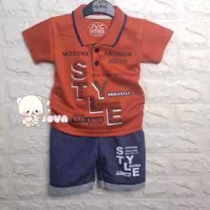 JOVA BAJU BAYI LAKI LAKI SETELAN ANAK COWO LUCU STELAN COWOK 6 12 BULAN KEREN TRENDY KEKINIAN KERAH WANGKI STYLE