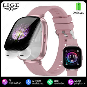 LIGE | New TWS Earphones Smartwatch 2 in 1 Earbuds Smart Watch Wireless Bluetooth Headphones Watches Heart Rate Sports Fitness Bracelet