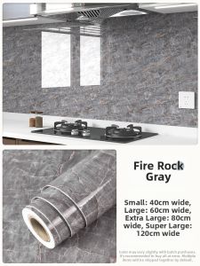 Waterproof Oil-Resistant Fireproof Heat-Resistant Kitchen Wallpaper
