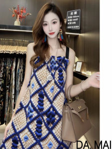 Váy Midi Chữ a Không Tay Mùa Hè Cho Nữ Cỡ Lớn Thiết Kế Xếp Ly Họa Tiết Kẻ Caro Váy Bó Sát Thoải Mái