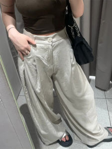 Loose Wide Leg Casual Pants Womens Lazy Style Pear Shape Slimming Trousers 2025 New Drapey Yamamoto Pants High Waist Long Cotton Linen