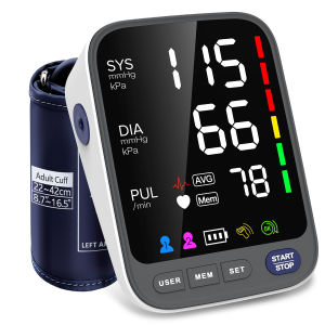 Kingclinic Blood Pressure Monitor Upper Arm Monitors for Home Use BP Machine Sphygmomanometer with 2x120 Reading Memory