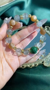 [现货] 孔雀石+超七+金太阳石骨干手串｜强势转运 × 稳定能量 × 招财聚福｜Malachite + Super Seven + Sunstone Core Bracelet｜Transformation • Stability