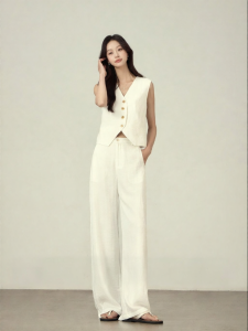 JUEQIDEXIAOGEZI | Quần Hỗn Hợp Tencel Vải Lin Mỏng Cho Mùa Hè
