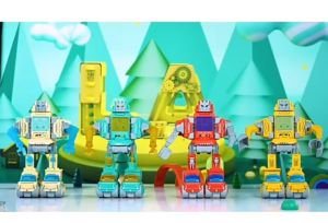 24H Delivery: Children's Transform Robot Truck Fire Truck Engineering Car Set