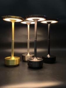 ERANPO(ERANPO Official Store) | 3 Color Table Lamp Rechargeable Gold Dimmable Restaurant Touch Led Silver Lamps Black Light Vintage Aluminum Decor Room Bedroom