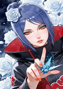 Bandai | Anime Naruto Konan Characters Oil Painting Paint by Numbers for Living Room Bedroom Home Decor No Frame