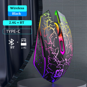 Kebidumei | Bluetooth 5.2 Mouse RGB 2.4G Wireless Mouse Dual-Mode Gaming Mouse 6 Buttons Silent Mouse For MacBook Tablet Laptops Computer