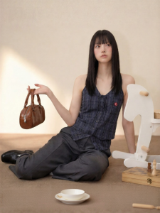 F426 | Summer New Fashionable Cool Retro Check Thin Camisole