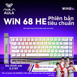 AULA WIN 68 HE | Bàn phím cơ có dây tùy chỉnh với công nghệ trục từ 8K Hz phản hồi 32K phím rollover cho game esports và Covenant