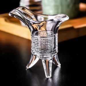 Creative Personalized Emperor King Cup Ancient Three-legged Chinese White Wine Glass Set Glass Liquor Pouring Device Vintage Style