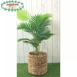 Pohon Hias Artificial Daun Palem Kelapa Hijau X18 Semilatex Cover Eceng Gondok Dekorasi Cafe Minimalis