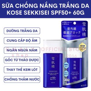 Kem chống nắng dưỡng trắng cao cấp Kose Sekkisei Skincare UV Defense Essence Milk SPF50+ PA++++ nội địa Nhật